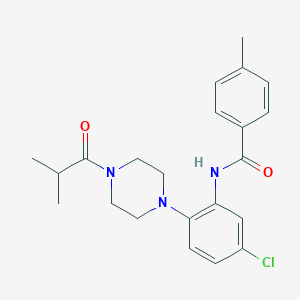 molecular formula C22H26ClN3O2 B243459 N-[5-chloro-2-(4-isobutyryl-1-piperazinyl)phenyl]-4-methylbenzamide 