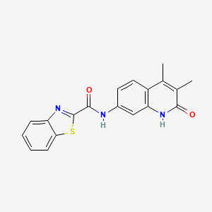 molecular formula C19H15N3O2S B2434591 N-(3,4-dimethyl-2-oxo-1,2-dihydroquinolin-7-yl)benzo[d]thiazole-2-carboxamide CAS No. 1286710-91-5