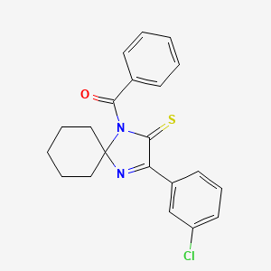molecular formula C21H19ClN2OS B2434593 1-苯甲酰-3-(3-氯苯基)-1,4-二氮杂螺[4.5]癸-3-烯-2-硫酮 CAS No. 1223951-25-4