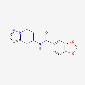 molecular formula C15H15N3O3 B2434596 N-(4,5,6,7-tetrahydropyrazolo[1,5-a]pyridin-5-yl)benzo[d][1,3]dioxole-5-carboxamide CAS No. 2034404-30-1