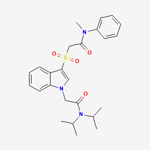 2-((1-(2-(diisopropylamino)-2-oxoethyl)-1H-indol-3-yl)sulfonyl)-N-methyl-N-phenylacetamide