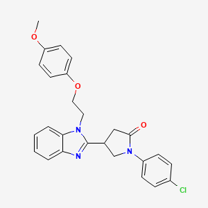 molecular formula C26H24ClN3O3 B2434603 1-(4-chlorophenyl)-4-{1-[2-(4-methoxyphenoxy)ethyl]-1H-benzimidazol-2-yl}pyrrolidin-2-one CAS No. 883641-30-3