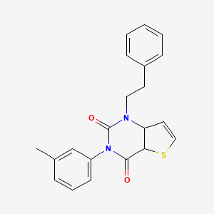 molecular formula C21H18N2O2S B2434609 3-(3-methylphenyl)-1-(2-phenylethyl)-1H,2H,3H,4H-thieno[3,2-d]pyrimidine-2,4-dione CAS No. 1326833-33-3