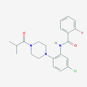 molecular formula C21H23ClFN3O2 B243461 N-[5-chloro-2-(4-isobutyryl-1-piperazinyl)phenyl]-2-fluorobenzamide 
