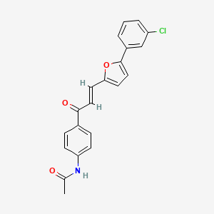 molecular formula C21H16ClNO3 B2434611 N-[4-[(E)-3-[5-(3-chlorophenyl)furan-2-yl]prop-2-enoyl]phenyl]acetamide CAS No. 627071-22-1