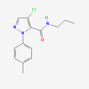 molecular formula C14H16ClN3O B2434625 4-chloro-1-(4-methylphenyl)-N-propyl-1H-pyrazole-5-carboxamide CAS No. 321571-53-3