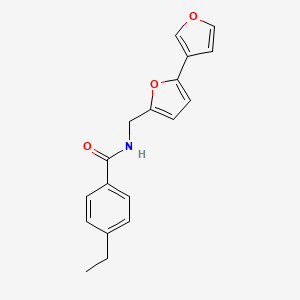 molecular formula C18H17NO3 B2434627 N-([2,3'-双呋喃]-5-基甲基)-4-乙基苯甲酰胺 CAS No. 2034565-88-1
