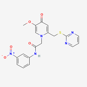 2-(5-methoxy-4-oxo-2-((pyrimidin-2-ylthio)methyl)pyridin-1(4H)-yl)-N-(3-nitrophenyl)acetamide