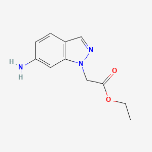 molecular formula C11H13N3O2 B2434634 ethyl 2-(6-amino-1H-indazol-1-yl)acetate CAS No. 624720-35-0