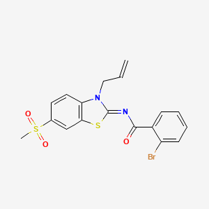molecular formula C18H15BrN2O3S2 B2434638 (Z)-N-(3-烯丙基-6-(甲磺酰基)苯并[d]噻唑-2(3H)-亚甲基)-2-溴苯甲酰胺 CAS No. 865175-43-5