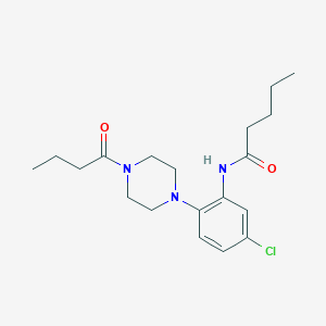 molecular formula C19H28ClN3O2 B243464 N-[2-(4-butanoylpiperazin-1-yl)-5-chlorophenyl]pentanamide 