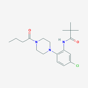 molecular formula C19H28ClN3O2 B243465 N-[2-(4-butanoylpiperazin-1-yl)-5-chlorophenyl]-2,2-dimethylpropanamide 