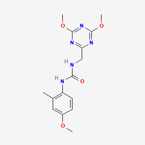 molecular formula C15H19N5O4 B2434655 1-((4,6-二甲氧基-1,3,5-三嗪-2-基)甲基)-3-(4-甲氧基-2-甲基苯基)脲 CAS No. 2034574-56-4