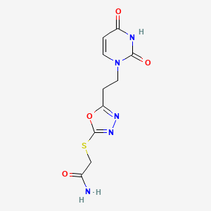 2-((5-(2-(2,4-dioxo-3,4-dihydropyrimidin-1(2H)-yl)ethyl)-1,3,4-oxadiazol-2-yl)thio)acetamide