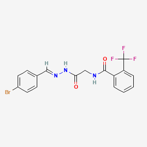 (E)-N-(2-(2-(4-bromobenzylidene)hydrazinyl)-2-oxoethyl)-2-(trifluoromethyl)benzamide