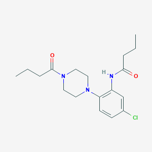 molecular formula C18H26ClN3O2 B243466 N-[2-(4-butyryl-1-piperazinyl)-5-chlorophenyl]butanamide 
