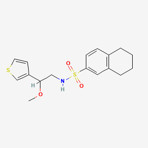 molecular formula C17H21NO3S2 B2434660 N-(2-metoximetil-2-(tiofeno-3-il)etil)-5,6,7,8-tetrahidronaftaleno-2-sulfonamida CAS No. 1448074-57-4