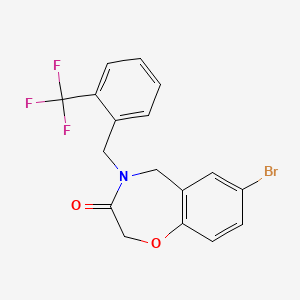 molecular formula C17H13BrF3NO2 B2434668 7-溴-4-[2-(三氟甲基)苄基]-4,5-二氢-1,4-苯并噁唑平-3(2H)-酮 CAS No. 1326937-91-0