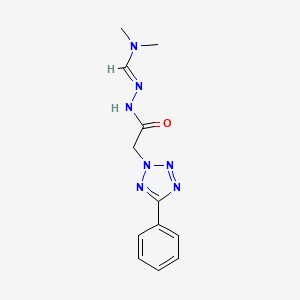 molecular formula C12H15N7O B2434669 N'-[(1E)-(dimethylamino)methylidene]-2-(5-phenyl-2H-1,2,3,4-tetrazol-2-yl)acetohydrazide CAS No. 338791-37-0