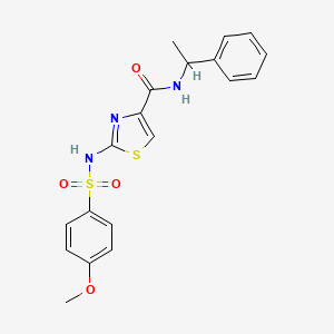 2-(4-methoxyphenylsulfonamido)-N-(1-phenylethyl)thiazole-4-carboxamide