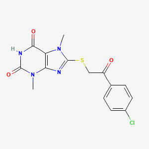 8-((2-(4-chlorophenyl)-2-oxoethyl)thio)-3,7-dimethyl-1H-purine-2,6(3H,7H)-dione