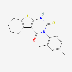 molecular formula C18H18N2OS2 B2434679 3-(2,4-dimethylphenyl)-2-sulfanylidene-5,6,7,8-tetrahydro-1H-[1]benzothiolo[2,3-d]pyrimidin-4-one CAS No. 380189-95-7