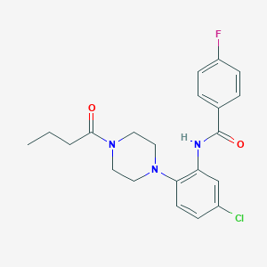 molecular formula C21H23ClFN3O2 B243468 N-[2-(4-butanoylpiperazin-1-yl)-5-chlorophenyl]-4-fluorobenzamide 