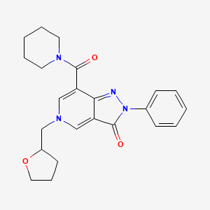 molecular formula C23H26N4O3 B2434684 2-fenil-7-(piperidina-1-carbonil)-5-((tetrahidrofurano-2-il)metil)-2H-pirazolo[4,3-c]piridin-3(5H)-ona CAS No. 921823-63-4