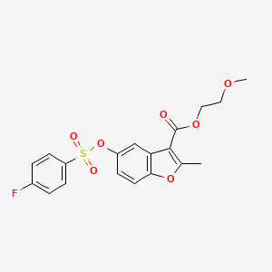 2-Methoxyethyl 5-(((4-fluorophenyl)sulfonyl)oxy)-2-methylbenzofuran-3-carboxylate