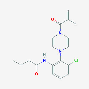 molecular formula C18H26ClN3O2 B243469 N-[3-chloro-2-(4-isobutyryl-1-piperazinyl)phenyl]butanamide 