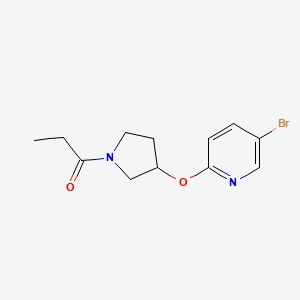 molecular formula C12H15BrN2O2 B2434690 1-(3-((5-Bromopyridin-2-yl)oxy)pyrrolidin-1-yl)propan-1-one CAS No. 1904360-20-8