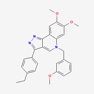 molecular formula C28H27N3O3 B2434692 3-(4-ethylphenyl)-7,8-dimethoxy-5-(3-methoxybenzyl)-5H-pyrazolo[4,3-c]quinoline CAS No. 866728-76-9