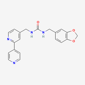 molecular formula C20H18N4O3 B2434700 1-([2,4'-联吡啶]-4-基甲基)-3-(苯并[d][1,3]二氧杂环-5-基甲基)脲 CAS No. 2309584-78-7