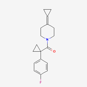 molecular formula C18H20FNO B2434701 (4-环丙基亚烷基哌啶-1-基)(1-(4-氟苯基)环丙基)甲酮 CAS No. 2097864-16-7
