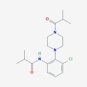 molecular formula C18H26ClN3O2 B243471 N-[3-chloro-2-(4-isobutyryl-1-piperazinyl)phenyl]-2-methylpropanamide 