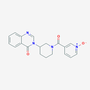 molecular formula C19H18N4O3 B2434712 3-(3-(4-氧代喹唑啉-3(4H)-基)哌啶-1-羰基)吡啶 1-氧化物 CAS No. 2034296-67-6