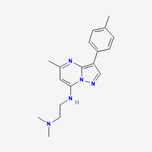 molecular formula C18H23N5 B2434713 N,N-二甲基-N'-[5-甲基-3-(4-甲基苯基)吡唑并[1,5-a]嘧啶-7-基]乙烷-1,2-二胺 CAS No. 900278-65-1