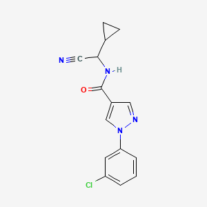 molecular formula C15H13ClN4O B2434714 1-(3-chlorophenyl)-N-[cyano(cyclopropyl)methyl]-1H-pyrazole-4-carboxamide CAS No. 1333801-18-5