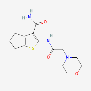 molecular formula C14H19N3O3S B2434716 2-(2-morpholinoacetamido)-5,6-dihydro-4H-cyclopenta[b]thiophene-3-carboxamide CAS No. 314261-69-3