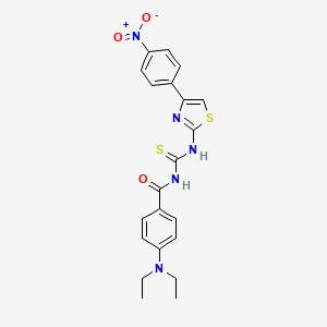 molecular formula C21H21N5O3S2 B2434718 4-(diethylamino)-N-((4-(4-nitrophenyl)thiazol-2-yl)carbamothioyl)benzamide CAS No. 351191-14-5