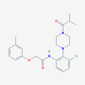 molecular formula C23H28ClN3O3 B243472 N-[3-chloro-2-(4-isobutyryl-1-piperazinyl)phenyl]-2-(3-methylphenoxy)acetamide 