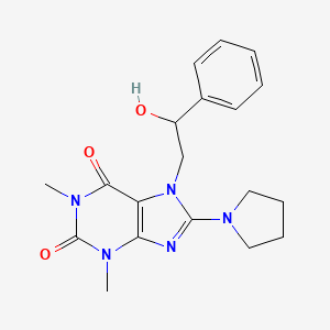 molecular formula C19H23N5O3 B2434722 7-(2-羟基-2-苯乙基)-1,3-二甲基-8-(吡咯啉-1-基)-1H-嘧啶-2,6(3H,7H)-二酮 CAS No. 1105244-32-3