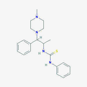 molecular formula C21H28N4S B2434731 1-(1-(4-メチルピペラジン-1-イル)-1-フェニルプロパン-2-イル)-3-フェニルチオ尿素 CAS No. 868228-40-4