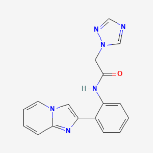 molecular formula C17H14N6O B2434734 N-(2-(imidazo[1,2-a]pyridin-2-yl)phenyl)-2-(1H-1,2,4-triazol-1-yl)acetamide CAS No. 1798637-46-3