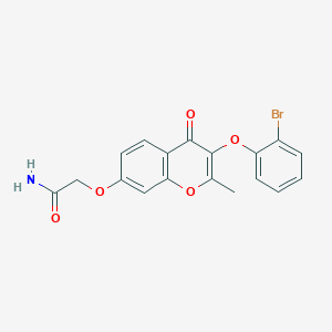 molecular formula C18H14BrNO5 B2434735 2-((3-(2-bromophenoxy)-2-methyl-4-oxo-4H-chromen-7-yl)oxy)acetamide CAS No. 637749-55-4