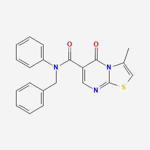 molecular formula C21H17N3O2S B2434736 N-苄基-3-甲基-5-氧代-N-苯基-5H-噻唑并[3,2-a]嘧啶-6-甲酰胺 CAS No. 851944-89-3