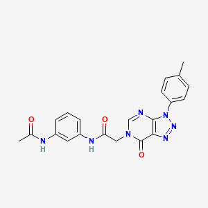 molecular formula C21H19N7O3 B2434739 N-(3-acetamidophenyl)-2-(7-oxo-3-(p-tolyl)-3H-[1,2,3]triazolo[4,5-d]pyrimidin-6(7H)-yl)acetamide CAS No. 863019-14-1