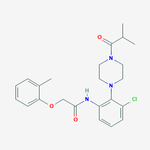 molecular formula C23H28ClN3O3 B243474 N-[3-chloro-2-(4-isobutyryl-1-piperazinyl)phenyl]-2-(2-methylphenoxy)acetamide 