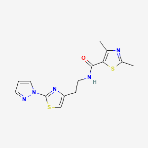 N-(2-(2-(1H-pyrazol-1-yl)thiazol-4-yl)ethyl)-2,4-dimethylthiazole-5-carboxamide