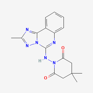 molecular formula C17H18N6O2 B2434756 4,4-Dimethyl-1-[(2-methyl-[1,2,4]triazolo[1,5-c]quinazolin-5-yl)amino]piperidine-2,6-dione CAS No. 866349-18-0